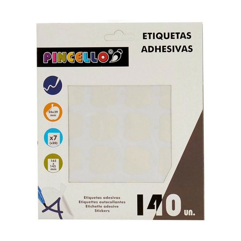 Adhesive labels Pincello White 17 x 4 x 19 cm 22 x 49 mm Apple (12 Units)