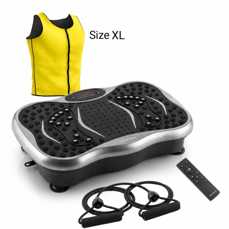 Pack Plataforma Vibratoria con Altavoz, Bandas Elásticas y Mando a Distancia y Chaleco Sauna Hombre XL InnovaGoods