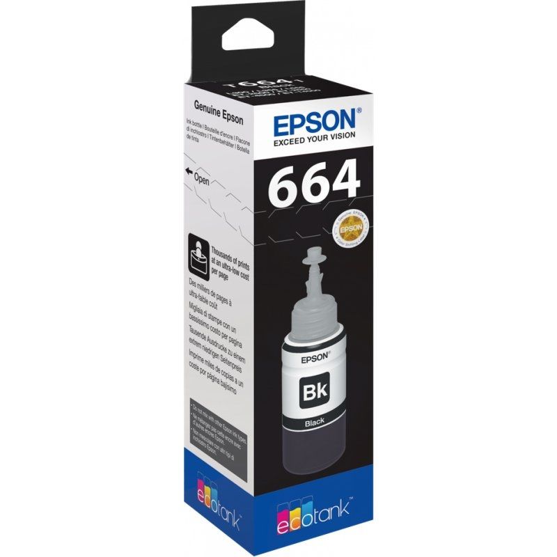 Cartouche d'encre Epson Botella Tinta Ecotank T6641 noir