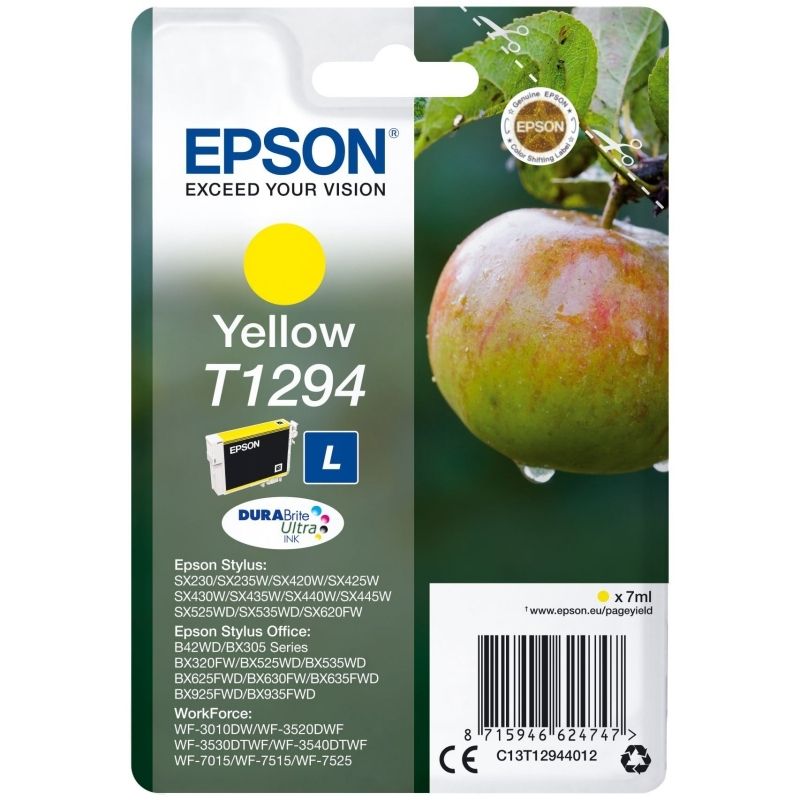 Cartouche d'encre Epson T1294 jaune