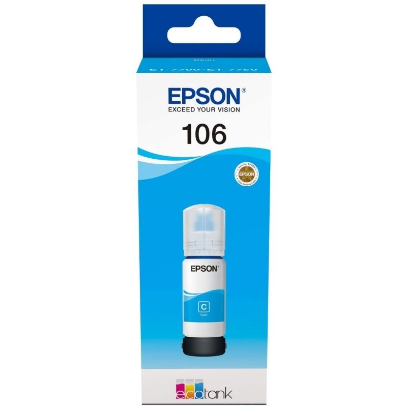 Cartouche d'encre Epson Botella Tinta Ecotank 106 Cyan
