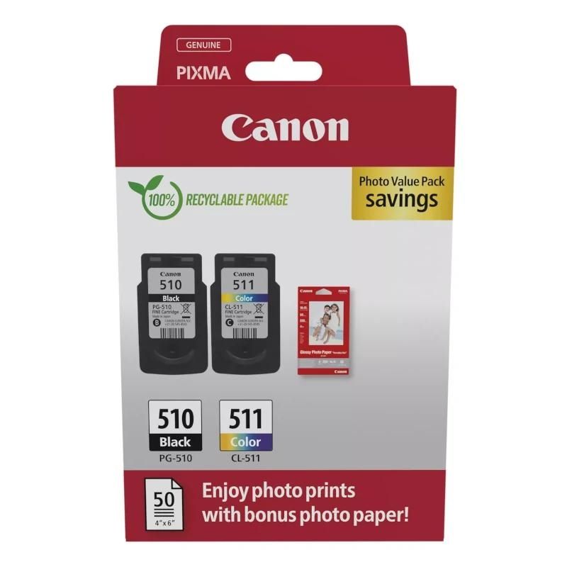 Cartouche d'encre Canon MultiPack PG-510/CL511+papel