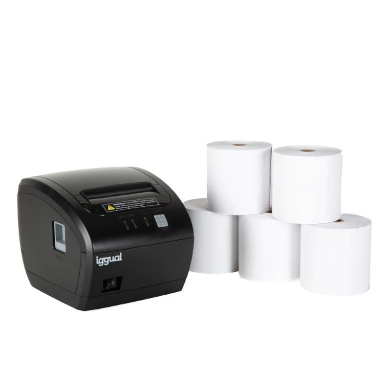 Printer iggual Kit impresora térmica tickets TP7001 + 5 rollos 80