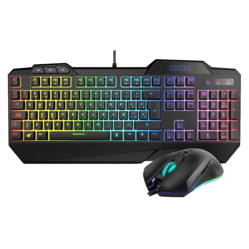 Conjunt de teclat i ratolí KROM Pack Teclado Semimecanico y Raton Krusher SP