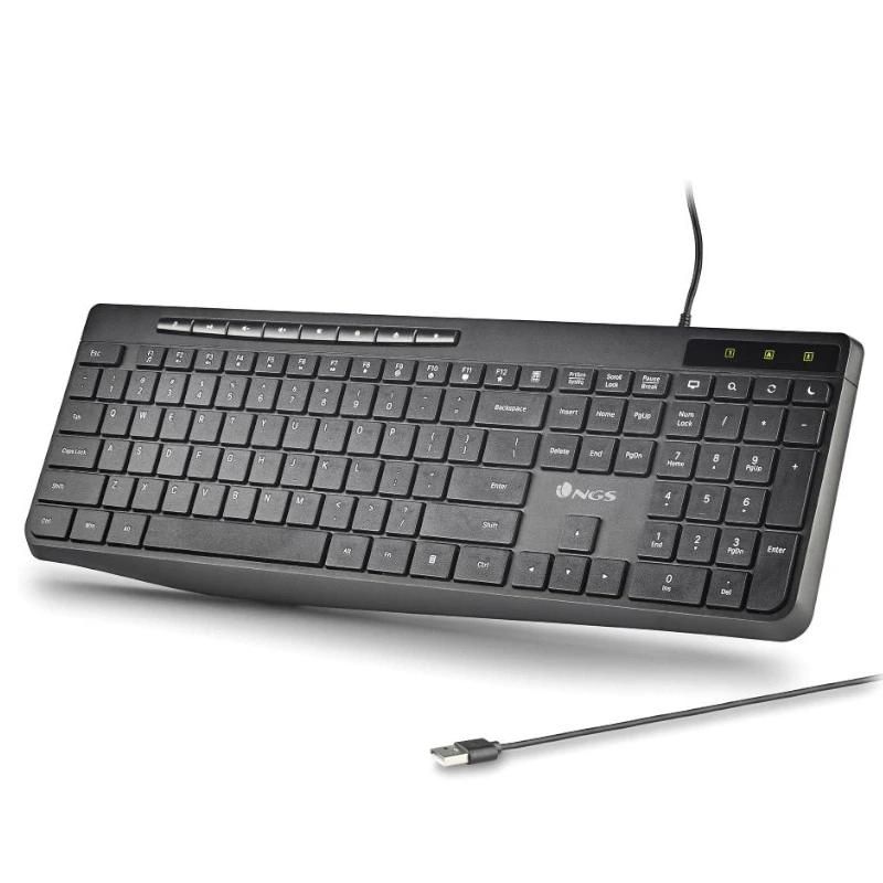 Teclado NGS USB SPECTRA Ultra Slim Silen. USB-A
