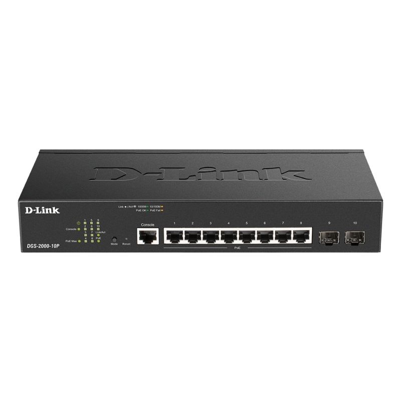 Commutador de xarxa D-Link DGS-2000-10P Switch L2 8xGB PoE 2xSFP