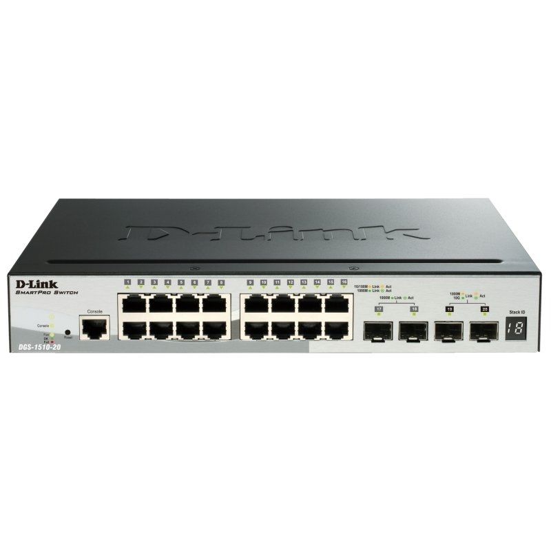 Commutador de xarxa D-Link DGS-1510-20/E Switch L2 16xGb 2xSFP+ 2x10Gb