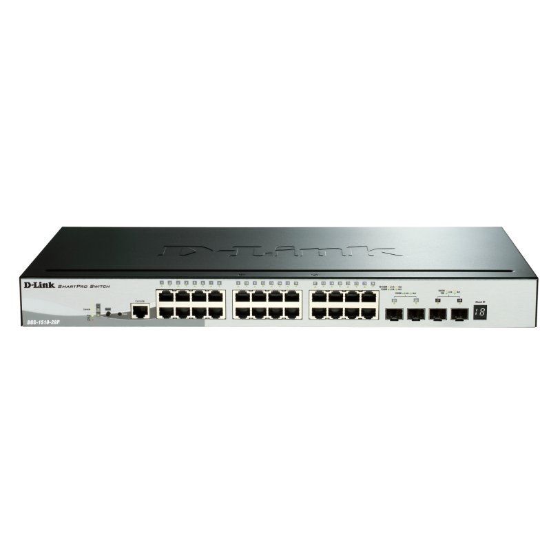 Network switch D-Link DGS-1510-28P/E Switch L2 24xGB PoE 2xSFP+
