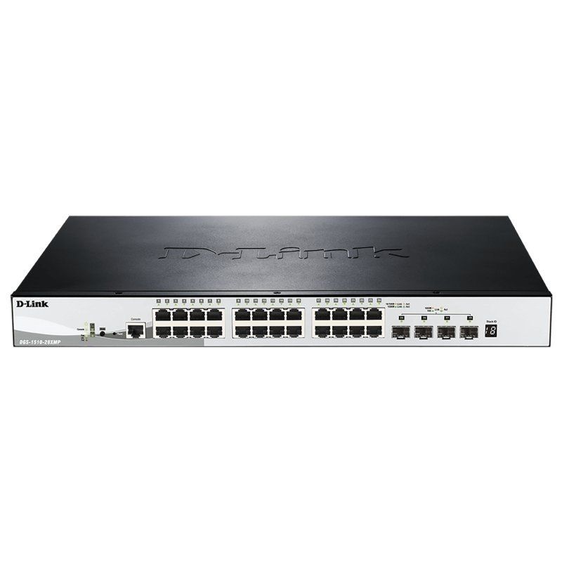 Commutador de xarxa D-Link DGS-1510-28XMP/E Switch L2 24xGB PoE 4x10Gb