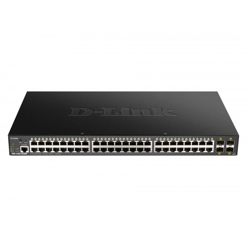 Commutador de xarxa D-Link DGS-1250-52XMP/E Switch 48xG PoE+4x10G SFP+