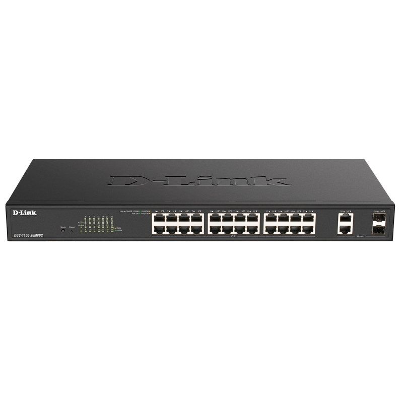 Commutador de xarxa D-Link DGS-1100-26MPV2/E Switch 24xPoE+ 2xSFP Comb