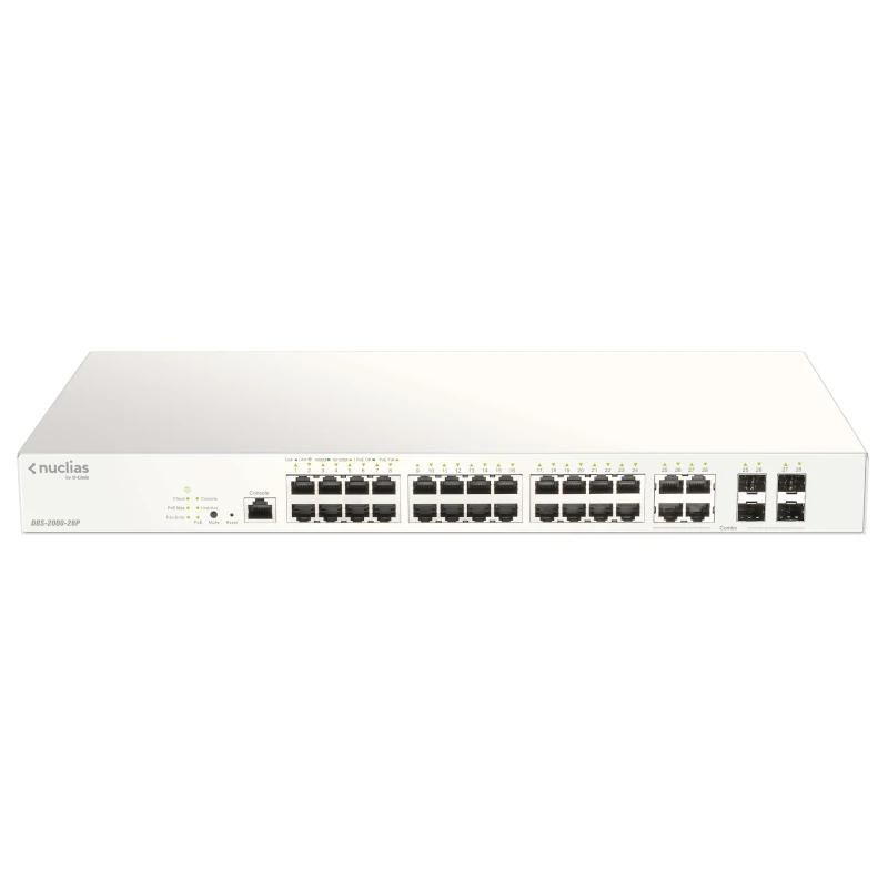 Commutador de xarxa D-Link DBS-2000-28P/E 28xGb PoE+ Switch 193W 1Y