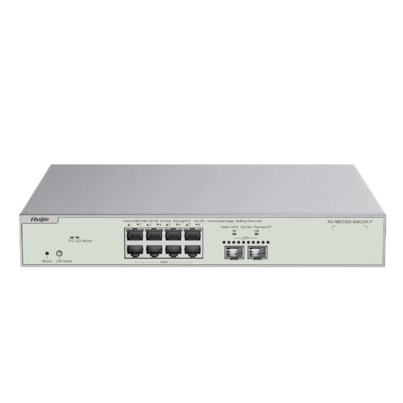 Commutador de xarxa Ruijie Networks Reyee NBS3300-8MG2XS-P L2 8xmG PoE 2xSFP+ 240W