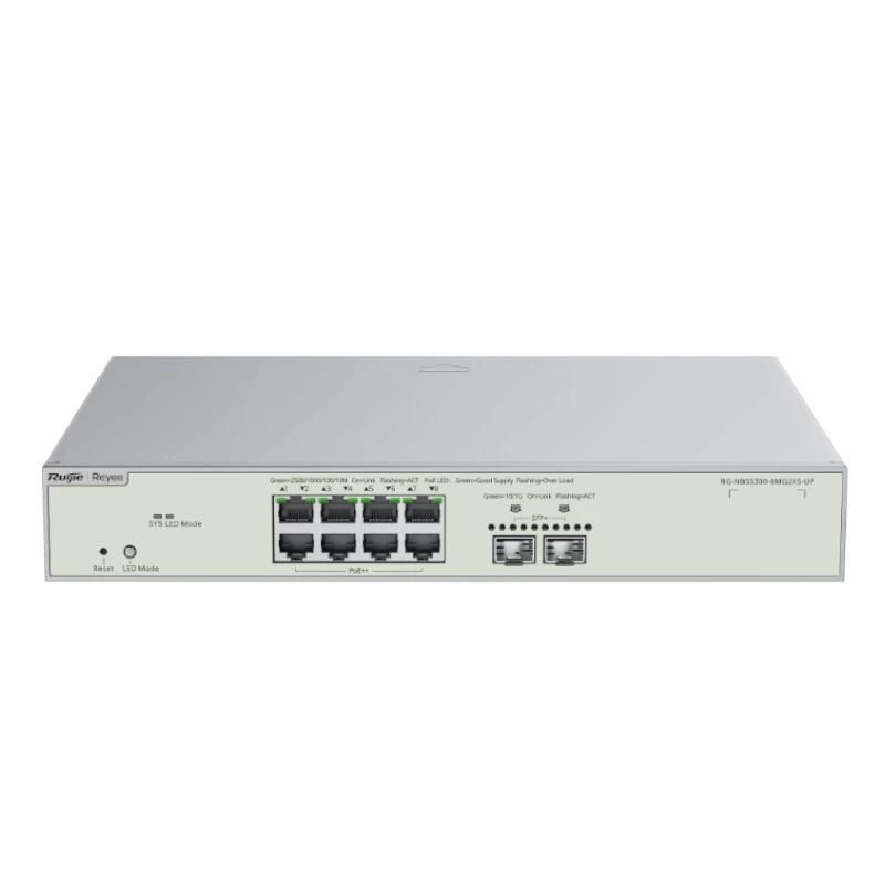 Commutador de xarxa Ruijie Networks Reyee NBS5300-8MG2XS-UP L3 8xxmG HiPoE 2xSFP+ 370W