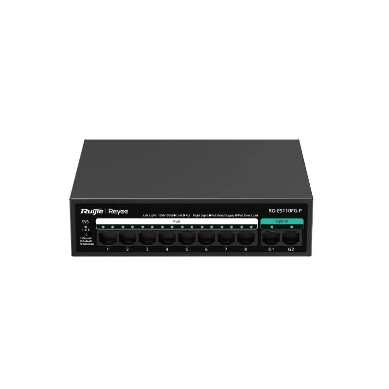 Commutador de xarxa Ruijie Networks Reyee 8-Port 100Mbps + 2 Uplink Port 1000Mbps, 8 o