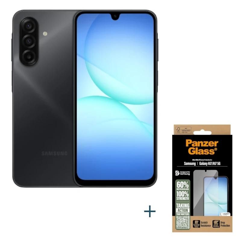 Teléfono móvil Samsung Galaxy A17 128GB 4GB Negro+Prot PanzerGlas