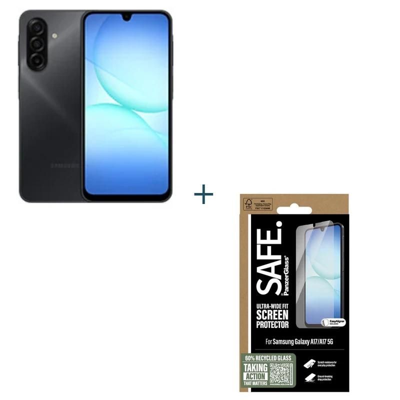 Teléfono móvil Samsung Galaxy A17 128GB 4GB Negro+ Prot SAFE
