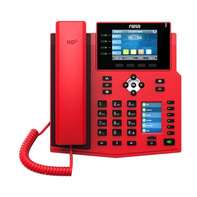IP phone FANVIL X5U red 16 líneas SIP 1 pantalla lateral