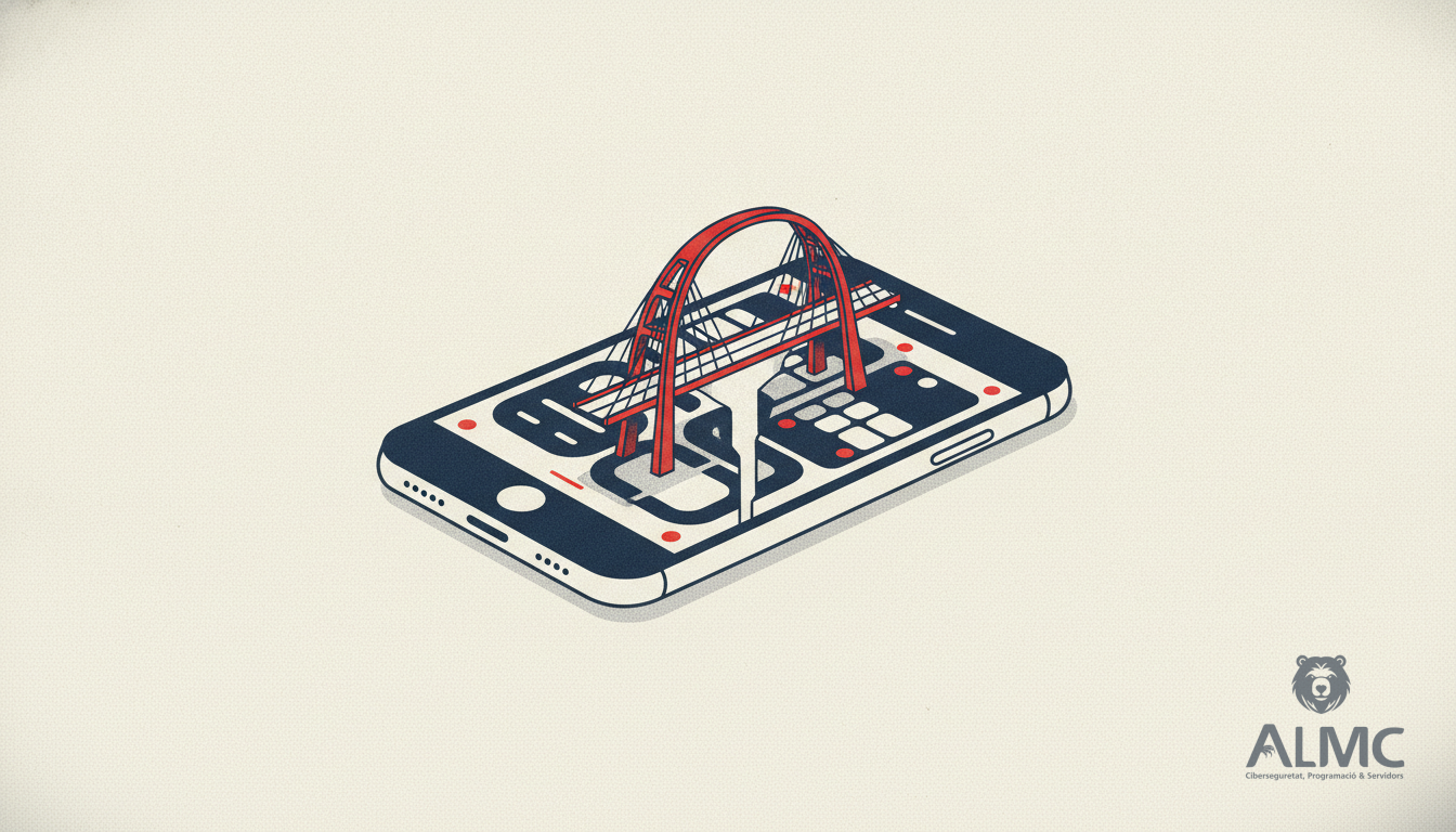 Smartphone displaying hybrid app cross-platform concept