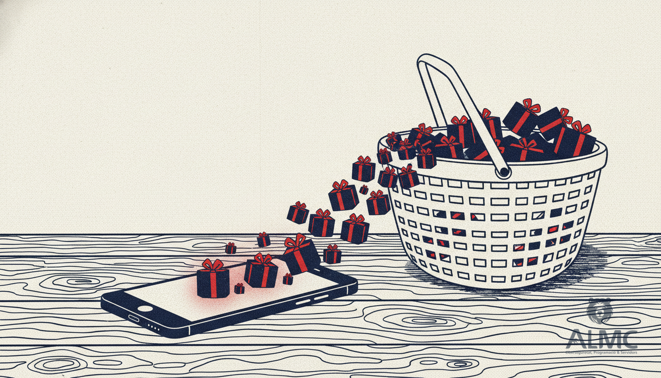 Smartphone screen with parcels flowing out towards a shopping basket, representing visual search driving ecommerce sales
