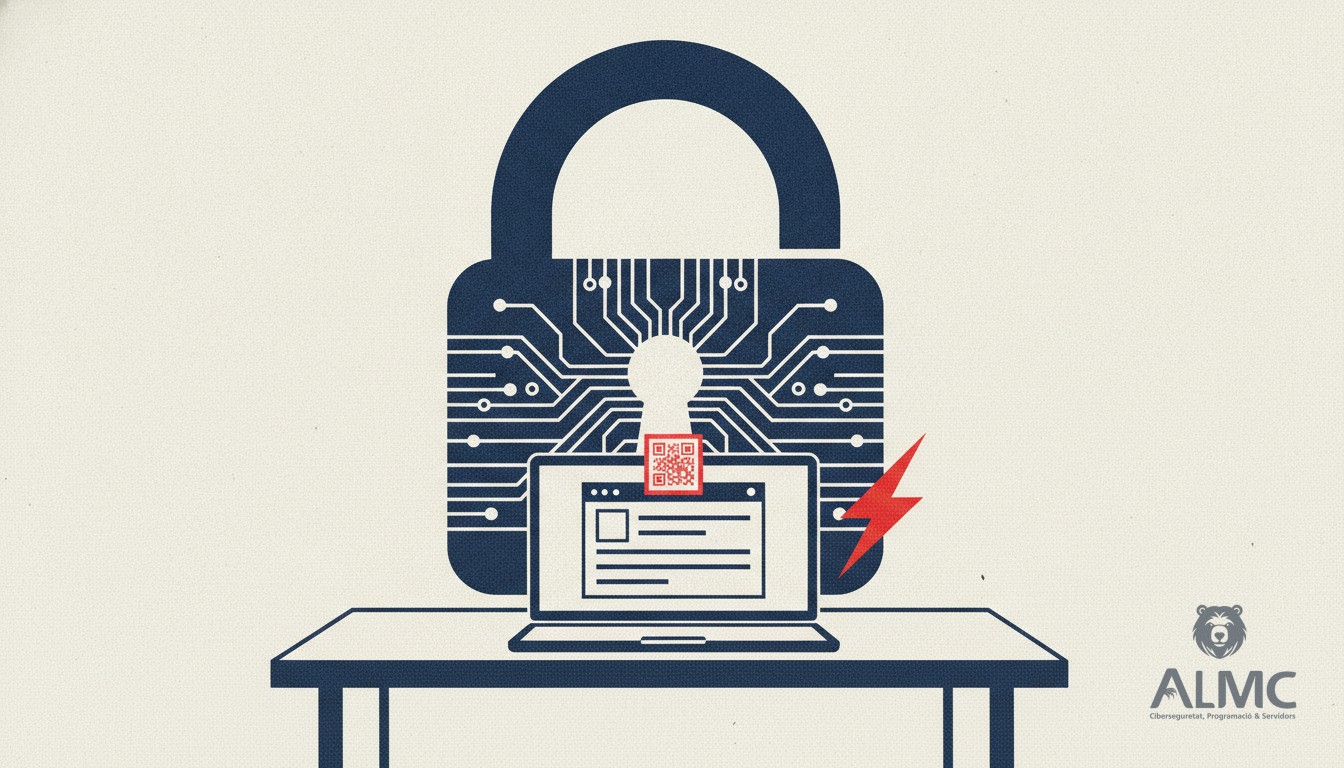 Laptop with invoice and QR code icon representing VeriFactu compliance