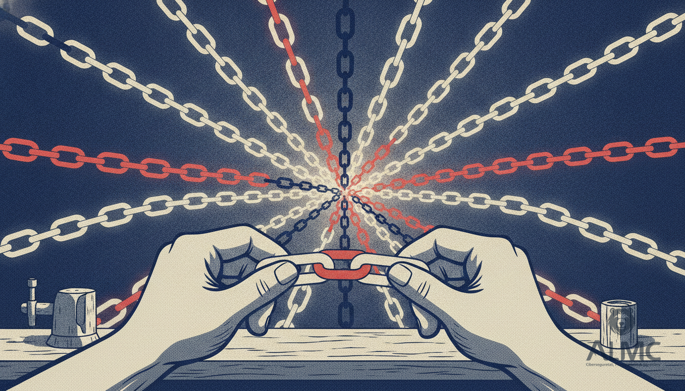 Enlaces de calidad representados como cadenas que se unen para fortalecer una red